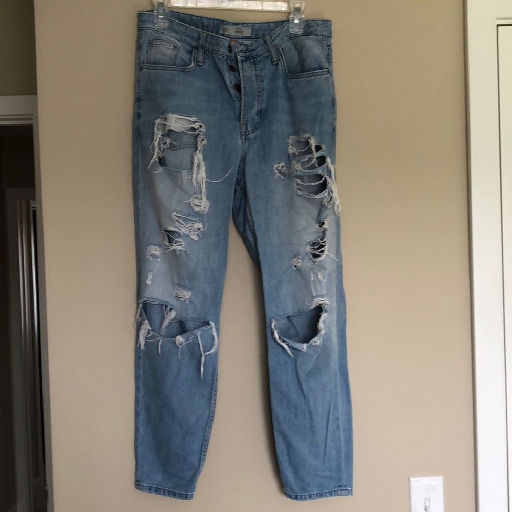 Topshop Boyfriend Ripped Jeans